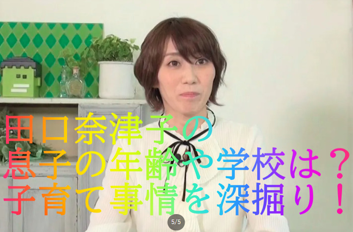 田口奈津子の息子の年齢や学校は？子育て事情を深掘り！