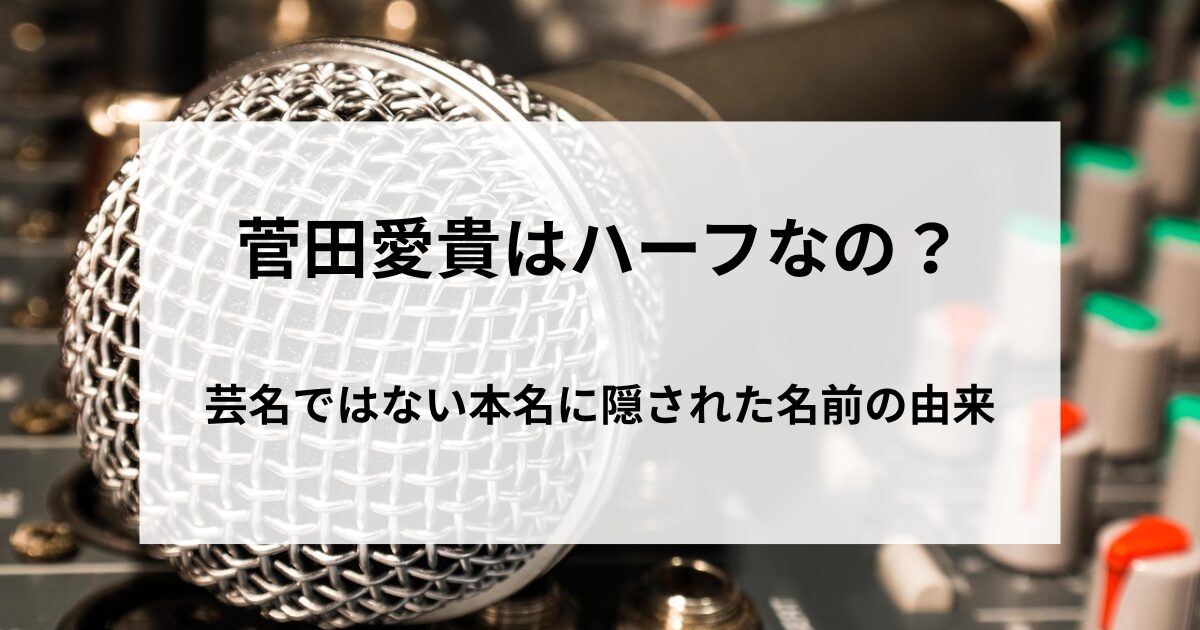 菅田愛貴はハーフなの？芸名ではない本名に隠された名前の由来とはの記事をイメージしたアイキャッチ画像